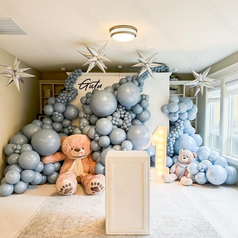 Haze Blue Balloons Girlland 5/10/12/18 Inch Dusty Ice Blue Balloon Arch Kit Kit za rođendan Baby Shower Wedding Party Decorations