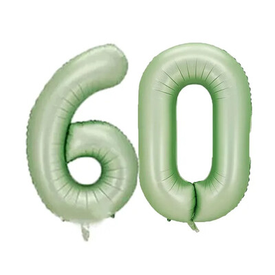 40 hüvelykes Vintage zöld szám léggömb 18 hüvelykes szív léggömbök 30 40 50 60 70 értékű boldog születésnapi parti dekorációhoz barkácsolás otthoni kellékek