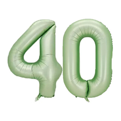 40 hüvelykes Vintage zöld szám léggömb 18 hüvelykes szív léggömbök 30 40 50 60 70 értékű boldog születésnapi parti dekorációhoz barkácsolás otthoni kellékek