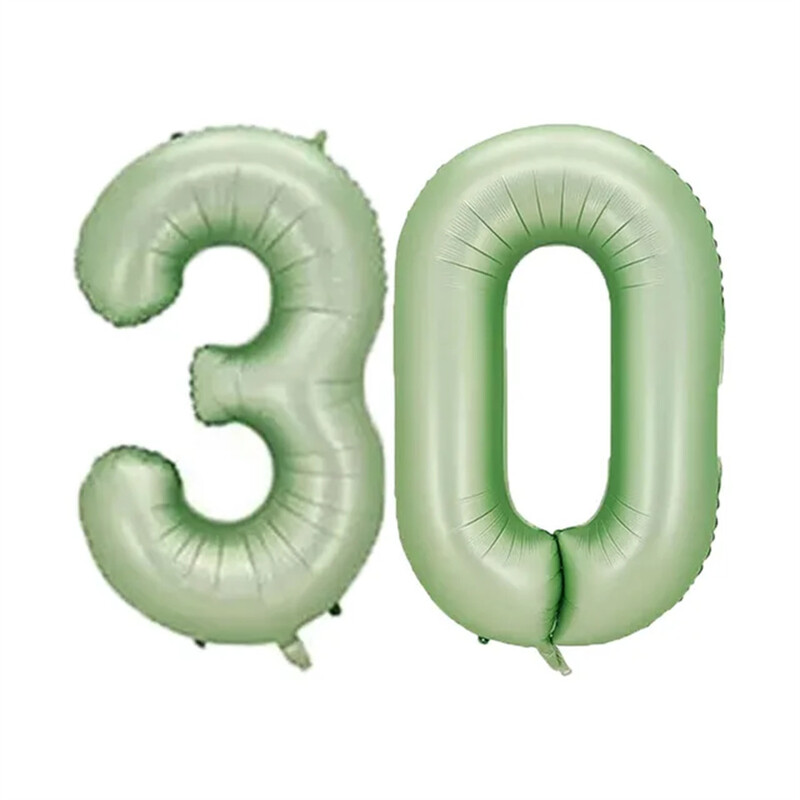40 hüvelykes Vintage zöld szám léggömb 18 hüvelykes szív léggömbök 30 40 50 60 70 értékű boldog születésnapi parti dekorációhoz barkácsolás otthoni kellékek