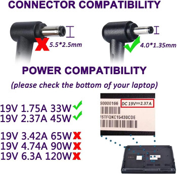 19V 2.37A 4.0*1.35MM лаптоп AC адаптер зарядно за Asus VivoBook X541UV K200MA X556UB X512FA X540LJ TP300L TP300LA F402BA X405