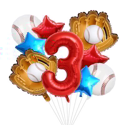 9db baseball témájú lufi készlet 18 hüvelykes baseball lufi babaváró születésnapi partihoz, sport témájú parti dekorációs kellékek