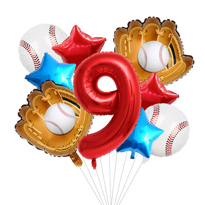 9db baseball témájú lufi készlet 18 hüvelykes baseball lufi babaváró születésnapi partihoz, sport témájú parti dekorációs kellékek