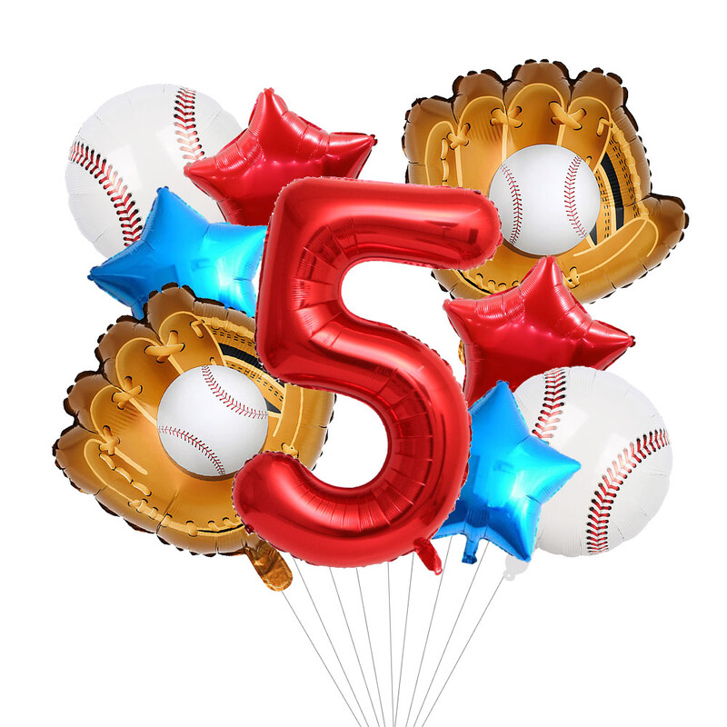 9db baseball témájú lufi készlet 18 hüvelykes baseball lufi babaváró születésnapi partihoz, sport témájú parti dekorációs kellékek