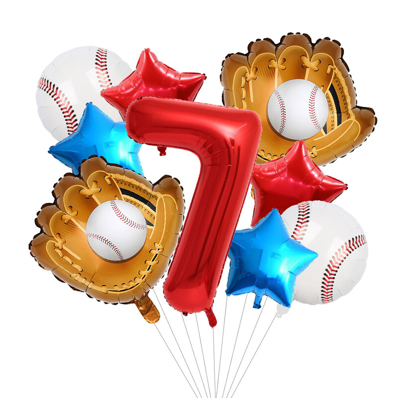 9db baseball témájú lufi készlet 18 hüvelykes baseball lufi babaváró születésnapi partihoz, sport témájú parti dekorációs kellékek