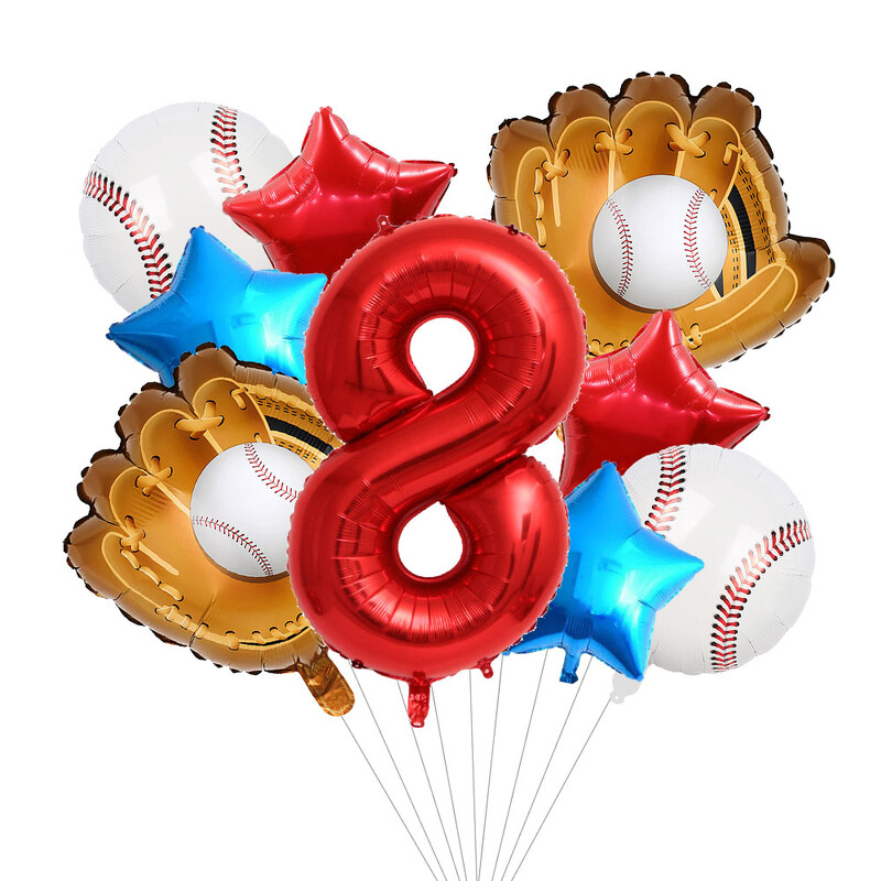 9db baseball témájú lufi készlet 18 hüvelykes baseball lufi babaváró születésnapi partihoz, sport témájú parti dekorációs kellékek