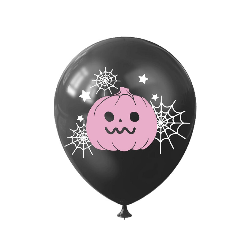Ružový halloweenský balón na párty, roztomilé halloweenske latexové balóny, ružová tekvica, roztomilý duch, balón Boo, 12 ks