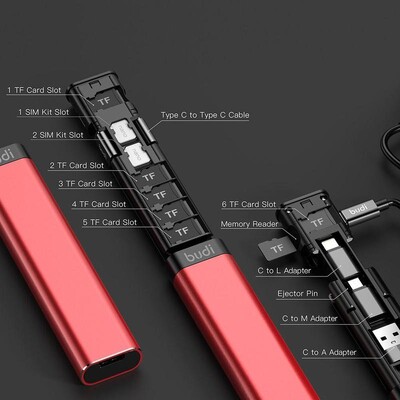 Мултифункционален интелигентен адаптер за съхранение на карти USB кабелна кутия за данни TF четец на карти за iPhone Разширете съхранението на телефона