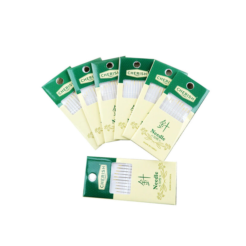 Set de 10 ace de cusut din oțel carbon, placate cu aur, ace de broderie pentru punct de cruce, tapiserie, instrumente de cusut manual