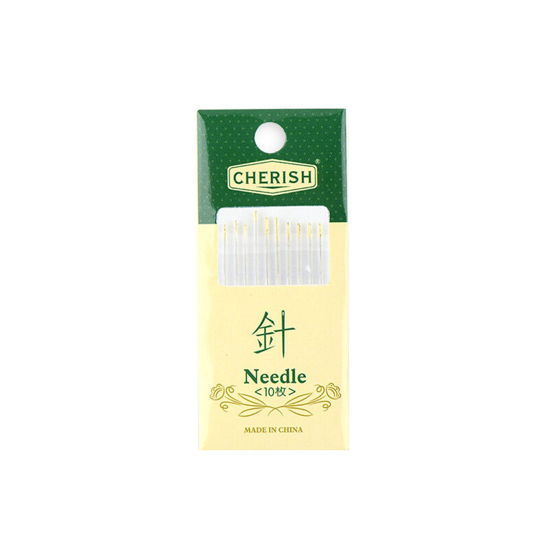 Set de 10 ace de cusut din oțel carbon, placate cu aur, ace de broderie pentru punct de cruce, tapiserie, instrumente de cusut manual