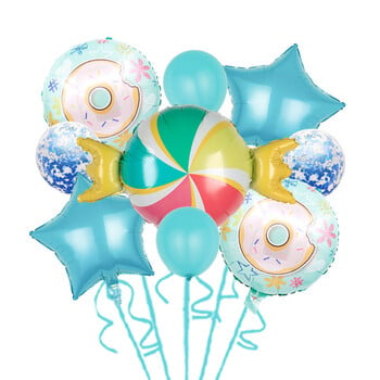 Disney Rainbow Ice Cream Donut Dessert Birthday Party Candy Bar Διακόσμηση Μπαλόνια με φιλμ αλουμινίου