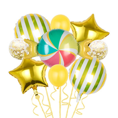 Disney Rainbow Ice Cream Fánk desszert sorozat Születésnapi buli Cukorrudadísz alumínium fólia léggömbök