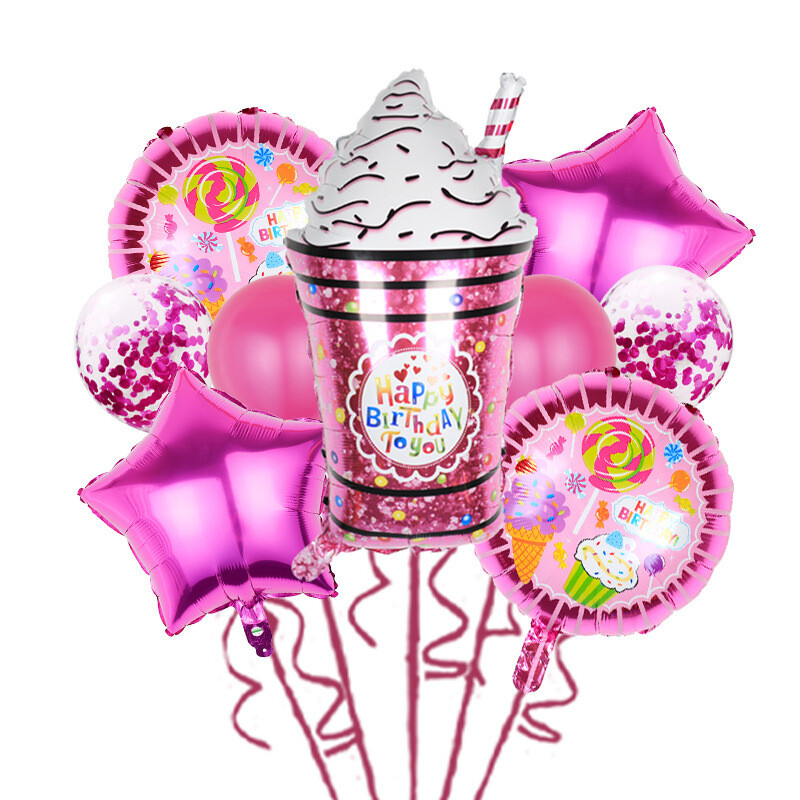 Disney Rainbow Ice Cream Fánk desszert sorozat Születésnapi buli Cukorrudadísz alumínium fólia léggömbök