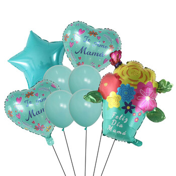 1 σετ Ισπανικά Happy Mother\'s Day Helium Globos Feliz Dia Super Mama Foil Balloons Father Mother\'s Day Διακοσμητικά μπαλόνια