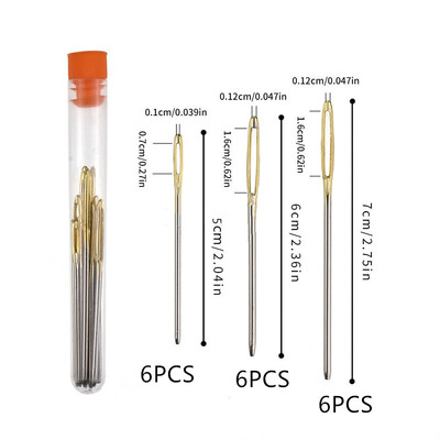 9 db nagy szemű, tompa varrótű keresztszemes kötőtű, kézzel készített bőr hímző cérna tűvarró kellékek