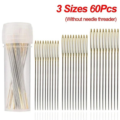 30/60 kom. Igle s velikim okom za križne ubode s koncem DIY šavovi za vezenje Ručni rad Igla za uvlačenje konca Ručni alati za šivanje