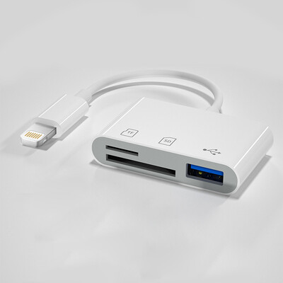 5 viename SD kortelių skaitytuvo USB koncentratorius, skirtas iPhone iPad MacBook USB 3.0 Type C į SD TF kortelės atminties skaitytuvas Flash Drive OTG adapteris