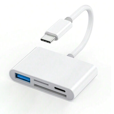 4 viename USB OTG kortelių skaitytuvas Suderinamas su SD/TF kortelių fotoaparato atmintis iPhone Samsung huawei xiaomi greito įkrovimo C tipo prievadas