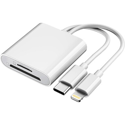 4 viename USB OTG kortelių skaitytuvas Suderinamas su SD/TF kortelių fotoaparato atmintis iPhone Samsung huawei xiaomi greito įkrovimo C tipo prievadas