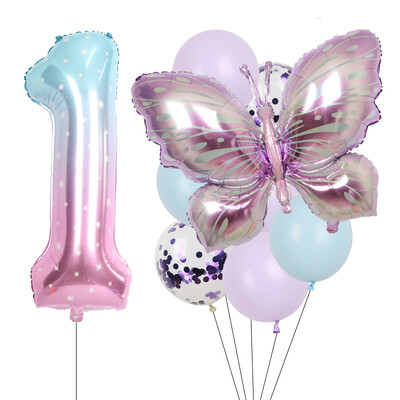 9gab purpursarkani tauriņu baloni 38 collu zvaigžņotās debess balons ar numuru balons bērniem zēniem meitenēm dzimšanas dienas ballīšu dekorācijas bērnu šova ballīšu dekors