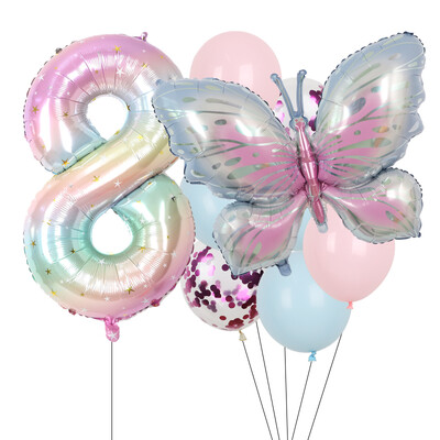 9gab purpursarkani tauriņu baloni 38 collu zvaigžņotās debess balons ar numuru balons bērniem zēniem meitenēm dzimšanas dienas ballīšu dekorācijas bērnu šova ballīšu dekors