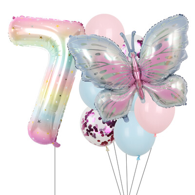 9gab purpursarkani tauriņu baloni 38 collu zvaigžņotās debess balons ar numuru balons bērniem zēniem meitenēm dzimšanas dienas ballīšu dekorācijas bērnu šova ballīšu dekors