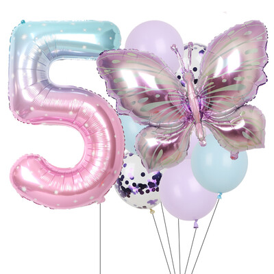 9gab purpursarkani tauriņu baloni 38 collu zvaigžņotās debess balons ar numuru balons bērniem zēniem meitenēm dzimšanas dienas ballīšu dekorācijas bērnu šova ballīšu dekors