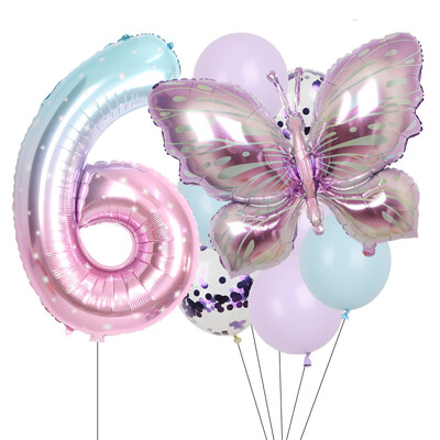 9gab purpursarkani tauriņu baloni 38 collu zvaigžņotās debess balons ar numuru balons bērniem zēniem meitenēm dzimšanas dienas ballīšu dekorācijas bērnu šova ballīšu dekors