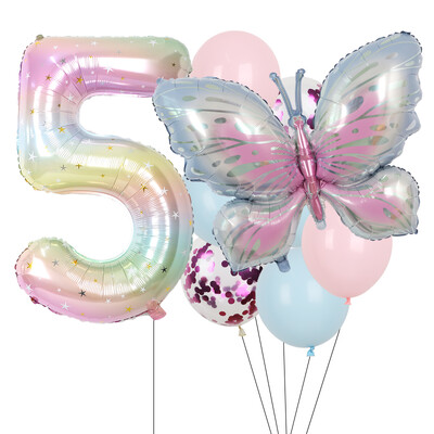 9gab purpursarkani tauriņu baloni 38 collu zvaigžņotās debess balons ar numuru balons bērniem zēniem meitenēm dzimšanas dienas ballīšu dekorācijas bērnu šova ballīšu dekors