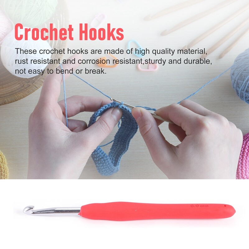 Nėrimo kabliukų rinkinys, 9 vnt aliuminio mezgimo adatų rinkinys, minkšta rankena su matavimo juostos dygsnio žymekliais ir siuvimo adatomis