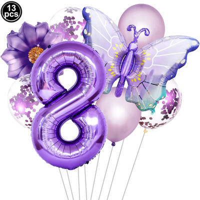 Pillangó léggömb szett 32/40 hüvelykes szám léggömb hercegnő kerti dekoráció lány tündér születésnapi parti léggömb