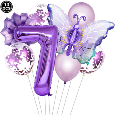 Pillangó léggömb szett 32/40 hüvelykes szám léggömb hercegnő kerti dekoráció lány tündér születésnapi parti léggömb