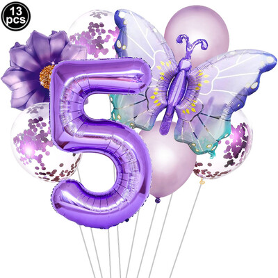 Pillangó léggömb szett 32/40 hüvelykes szám léggömb hercegnő kerti dekoráció lány tündér születésnapi parti léggömb
