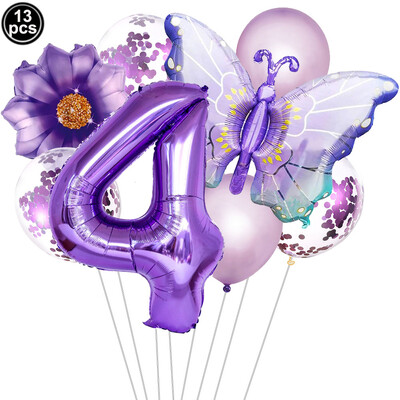 Pillangó léggömb szett 32/40 hüvelykes szám léggömb hercegnő kerti dekoráció lány tündér születésnapi parti léggömb