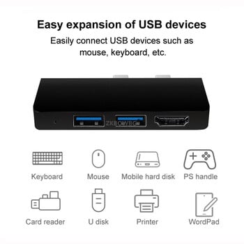 USB C Type C HUB για Microsoft Surface Pro 8 9 X Pro9 ProX Hub USB 3.0 Docking Station με συμβατό με HDMI PD TF SD Card Reader