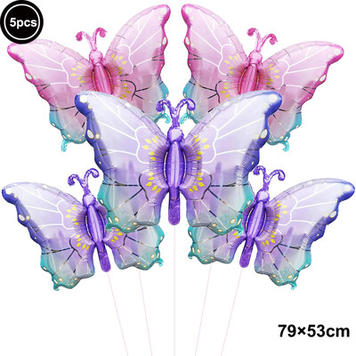 Spalvingi drugelių balionai mergaitės gimtadienio vakarėliui