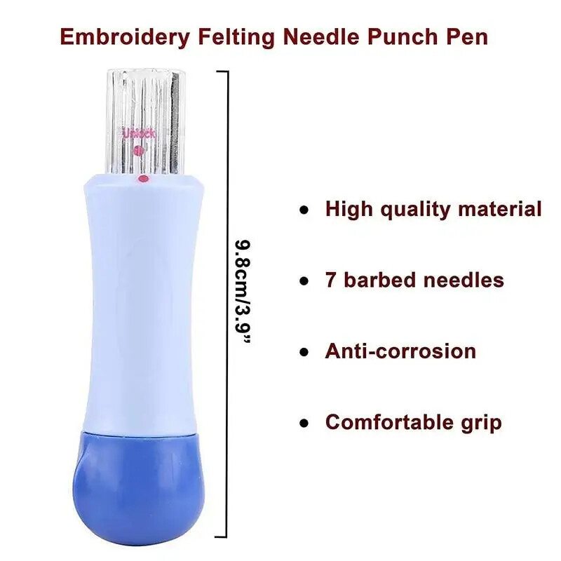 Nemezelő tűkészlet 7 öltéses lyukasztószerszámmal Gyapjú filcszerszámok kezdőbetét barkácsoláshoz