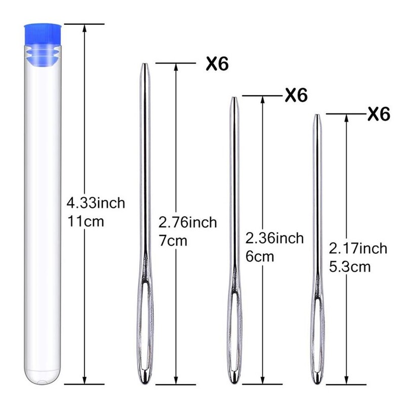 18 dalių siuvimo adatų rinkinys Siuvinėjimas Mezgimas Rankdarbiai Gobelenas Adata Didelė akis Siuvinėjimas kryželiu Drabužiai Amatų įrankis