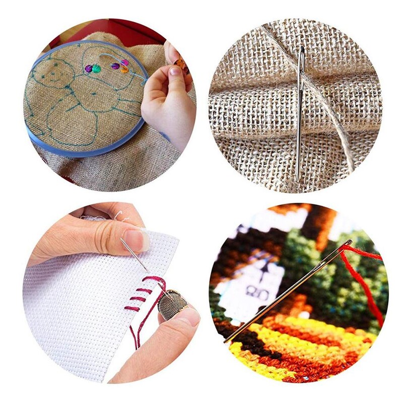 18 dalių siuvimo adatų rinkinys Siuvinėjimas Mezgimas Rankdarbiai Gobelenas Adata Didelė akis Siuvinėjimas kryželiu Drabužiai Amatų įrankis