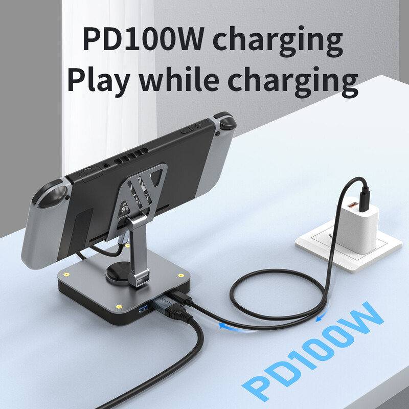3-u-1 USB-C priključna stanica, priključna stanica s prekidačem Type-C s 4K60Hz HDMI USB PD100W, pogodna za mobilne telefone, prijenosna računala i prekidač