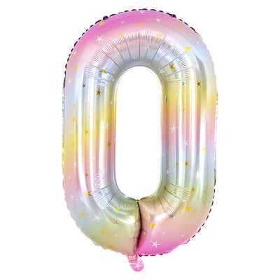 40 collu varavīksnes krāsas numura folijas balons 0–9 ciparu vienradzis tēmas dzimšanas dienas ballītes balons bērniem ar 1. globusu bērnu dušas rotājumu