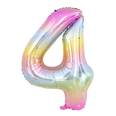 40 collu varavīksnes krāsas numura folijas balons 0–9 ciparu vienradzis tēmas dzimšanas dienas ballītes balons bērniem ar 1. globusu bērnu dušas rotājumu