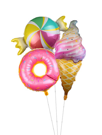 3 τεμ. Rainbow Ice Cream Balloons Donut Candy Foil Balloon Desert Desert Party Γάμος Διακοσμήσεις για πάρτι γενεθλίων