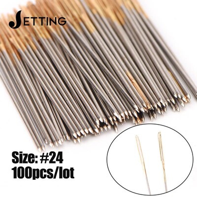 100 db/tétel Golden Tail hímzőszövet keresztszemes tűk 24-es méretben 11CT-hez