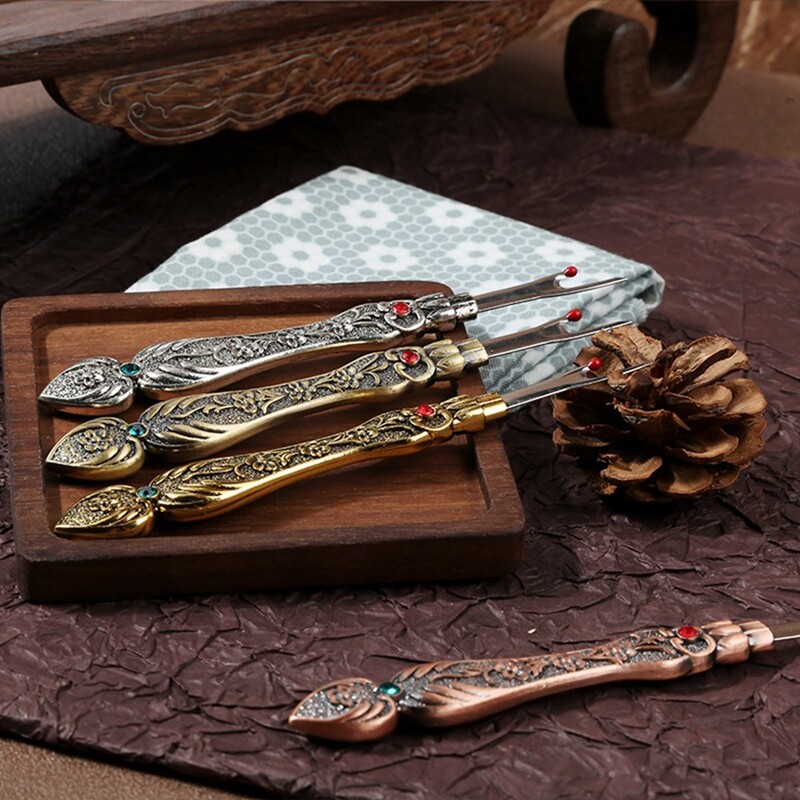 Senovinis siūlų pjoviklis, siūlių pjaustytuvas, kryžminio dygsnio siuvimo rankena Rankdarbių siūlų šalinimo priemonė Sidabrinė, patvari