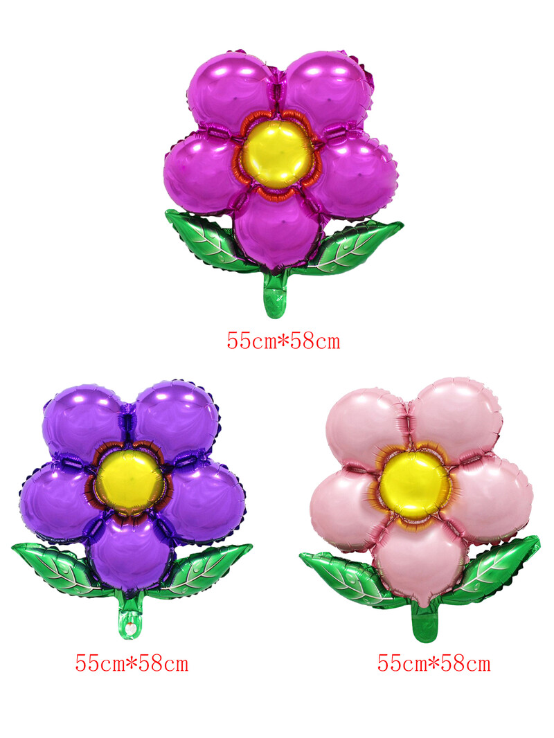 3db virágos lufi rózsaszín rózsa piros lila virág léggömb születésnapi parti esküvői dekoráció
