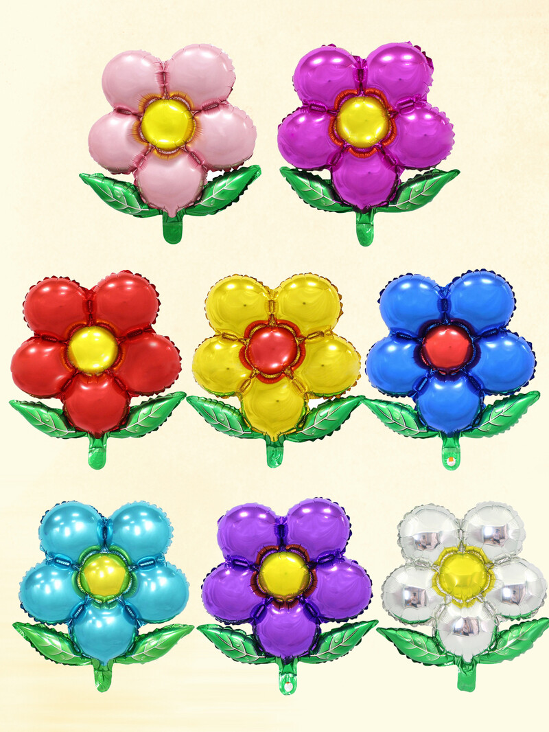 3db virágos lufi rózsaszín rózsa piros lila virág léggömb születésnapi parti esküvői dekoráció