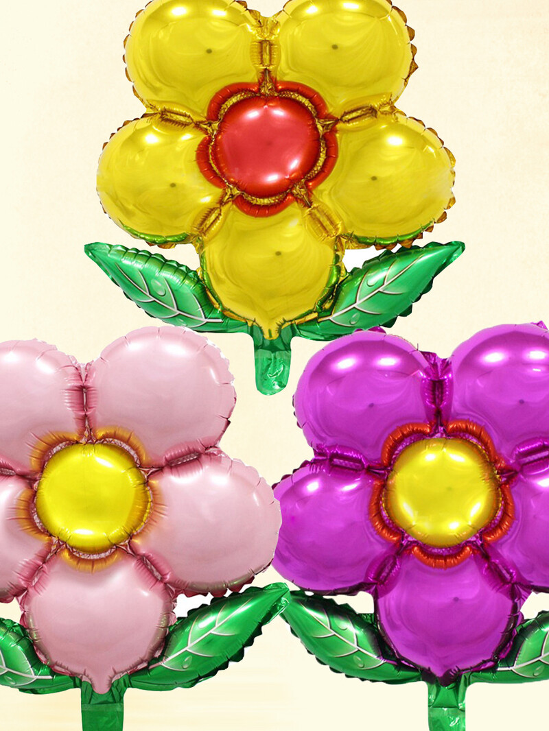 3db virágos lufi rózsaszín rózsa piros lila virág léggömb születésnapi parti esküvői dekoráció