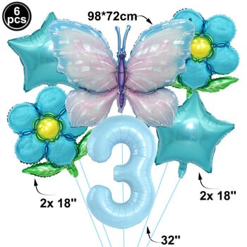 Σετ μπαλονιών πεταλούδα 32 ιντσών Αριθμός μπαλόνι ροζ μπλε ηλίανθος προμήθειες ντους για μωρά Μπαλόνι ηλίου Διακόσμηση γάμου για πάρτι γενεθλίων