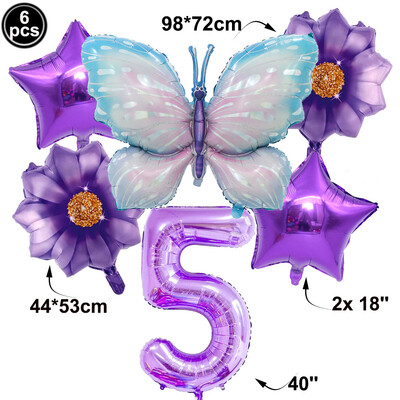 Drugelio balionų rinkinys 32 colių numerio balionas rožinis mėlynas saulėgrąžų kūdikių dušo reikmenys helio balionas gimtadienio vakarėlio vestuvių dekoras